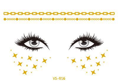 Hot Sale In Europe And America Electronic Music Festival Face Pasters Waterproof Bronzing Face Tattoo Sticker Masquerade Party Freckles Sticker
