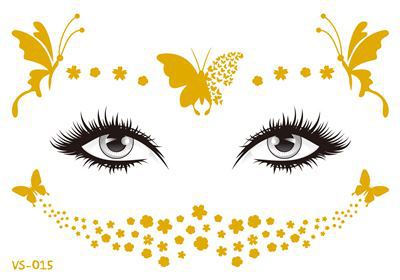 Hot Sale In Europe And America Electronic Music Festival Face Pasters Waterproof Bronzing Face Tattoo Sticker Masquerade Party Freckles Sticker