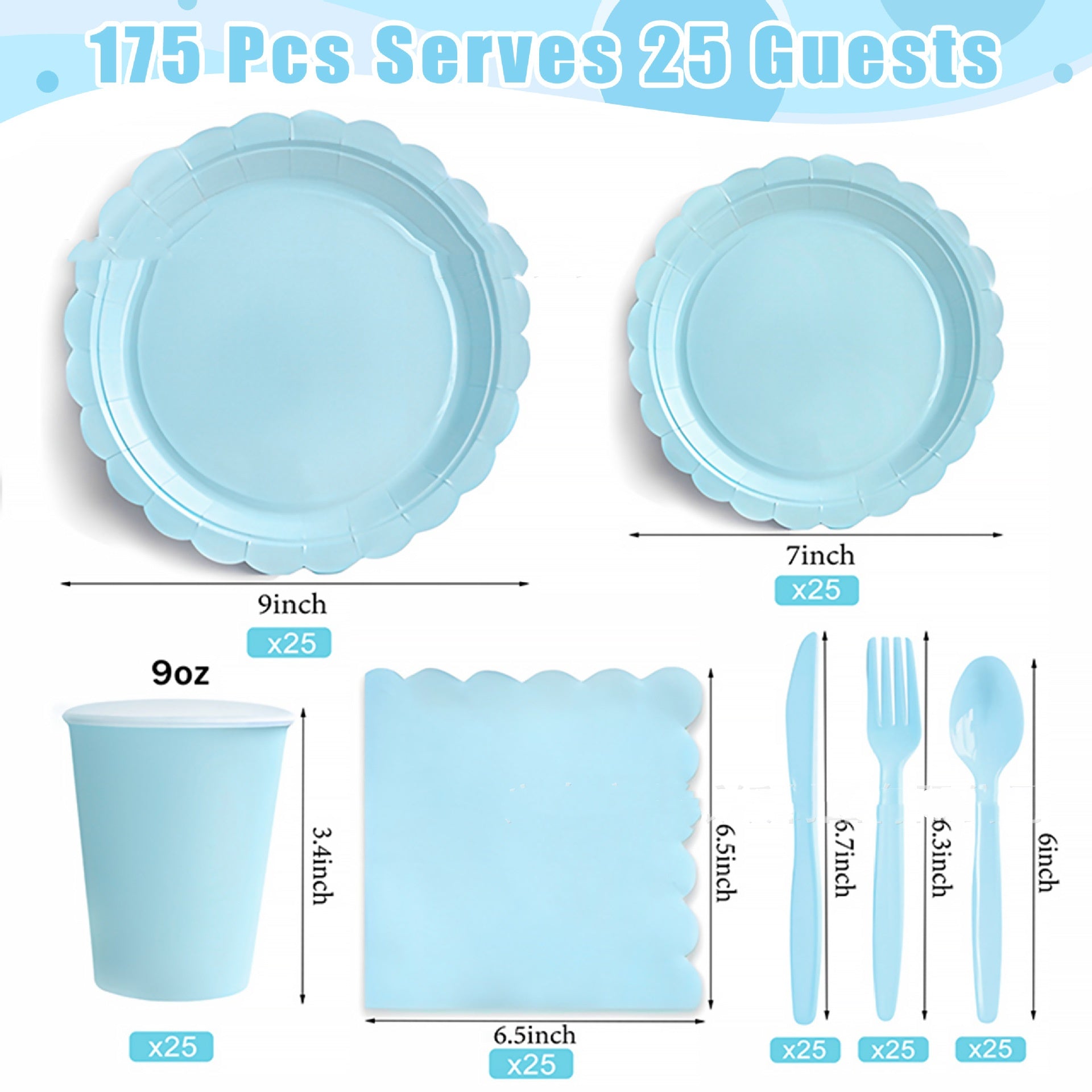 Party Tableware With Lace Accents Birthday Party Disposable Dinnerware Set