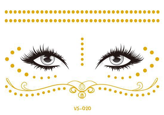 Hot Sale In Europe And America Electronic Music Festival Face Pasters Waterproof Bronzing Face Tattoo Sticker Masquerade Party Freckles Sticker