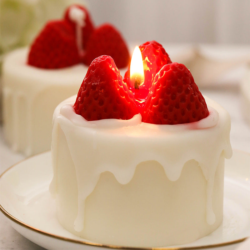 Cake Strawberry Aromatherapy Candle Creative Gift Gift Birthday Decoration Ornaments