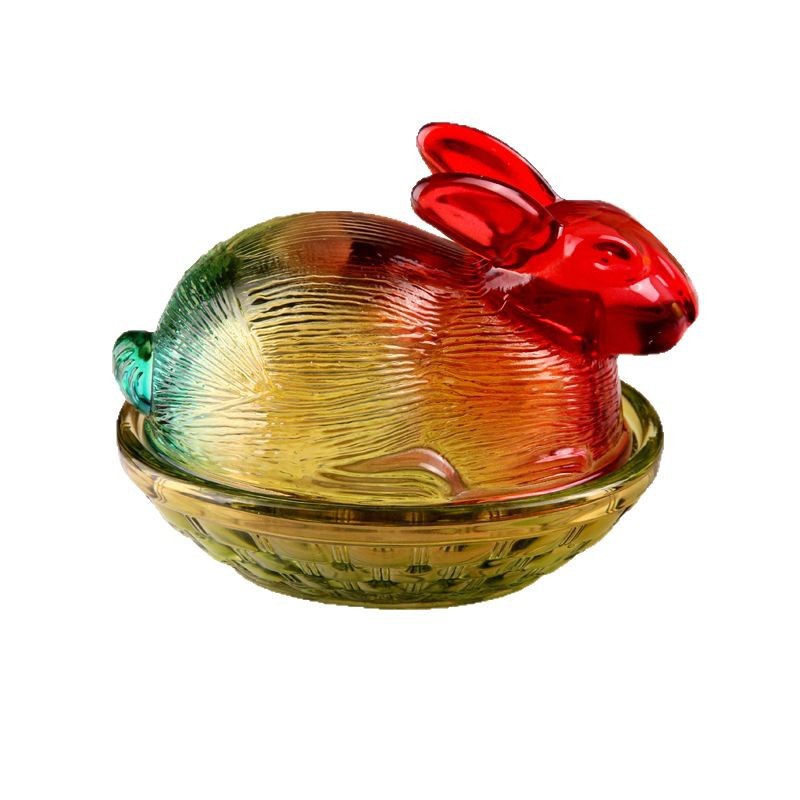 Crystal Glass Easter Cute Rabbit Candy Jar