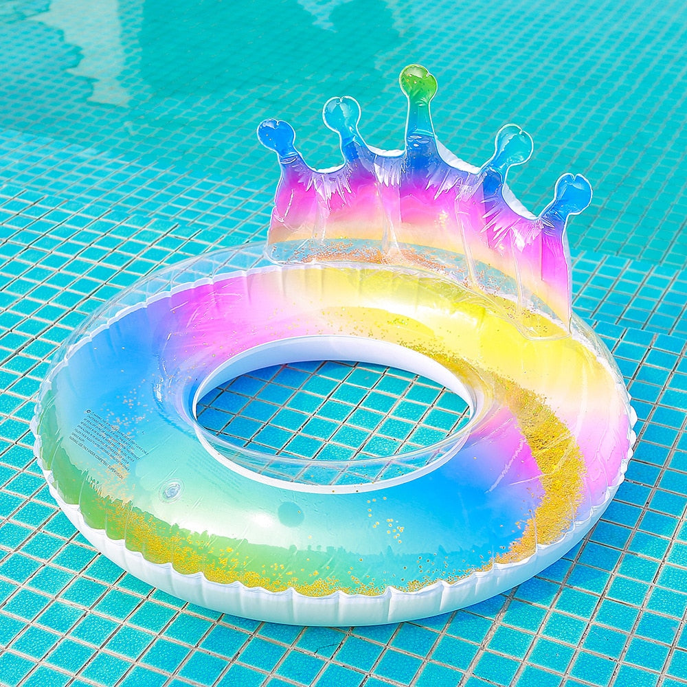 Inflatable gradient mermaid swimming ring