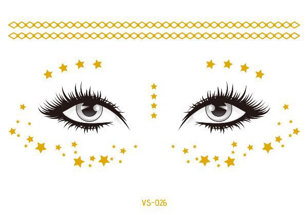 Hot Sale In Europe And America Electronic Music Festival Face Pasters Waterproof Bronzing Face Tattoo Sticker Masquerade Party Freckles Sticker