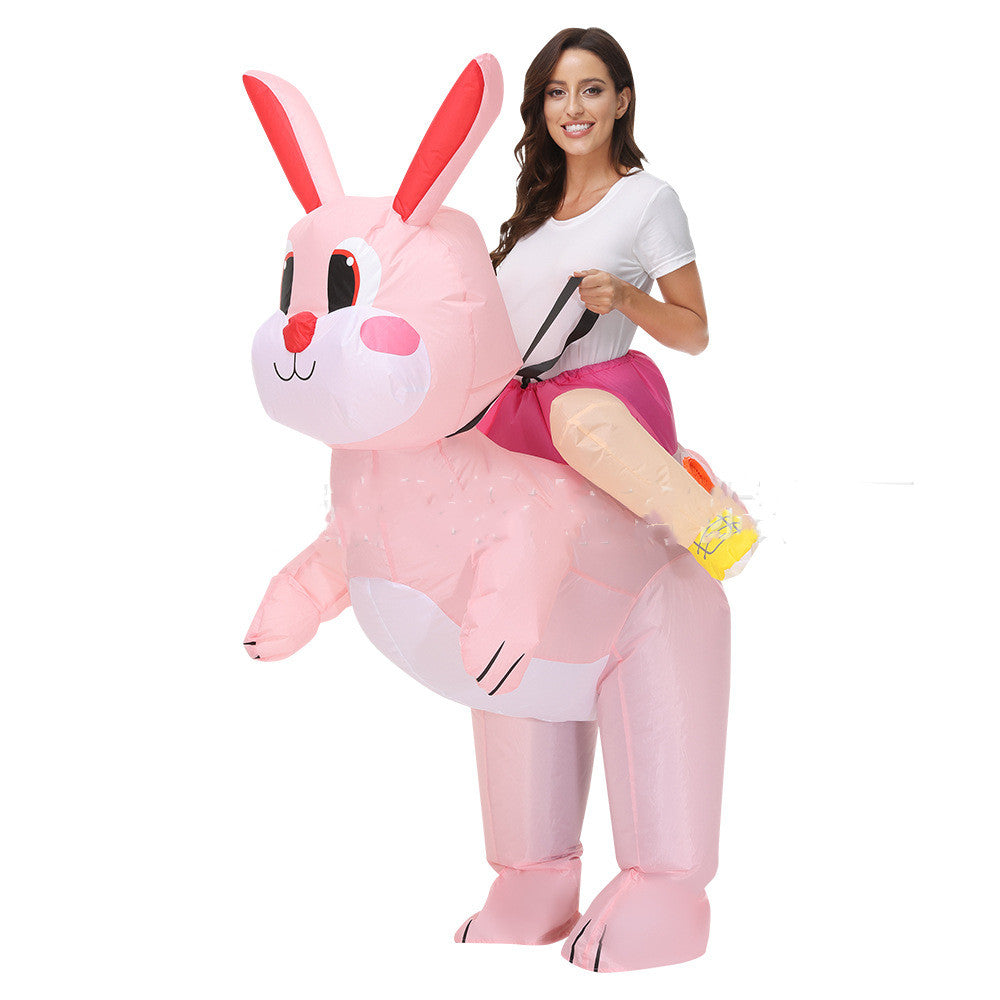 Easter Inflatable Riding Little White Rabbit