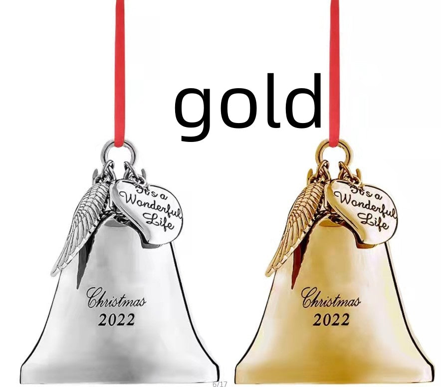 Wings Christmas Campanula Bells Souvenir Metal Pendant