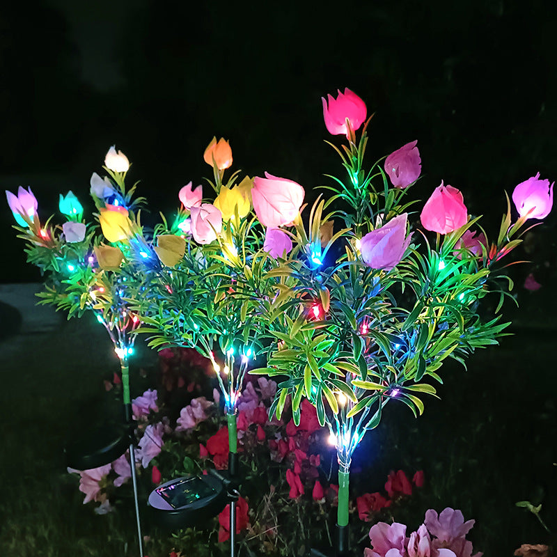Solar Gardenia Simulation Festive Lantern LED Garden Decoration