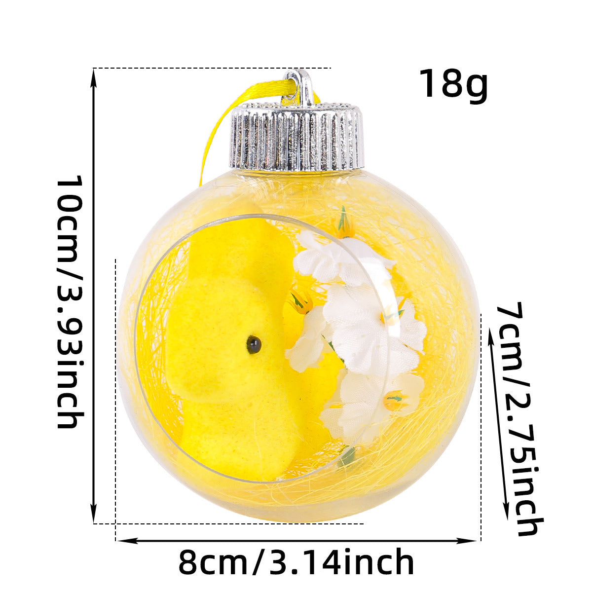 Easter Acrylic Ball Decorative Ornaments Transparent Bunny Hanging