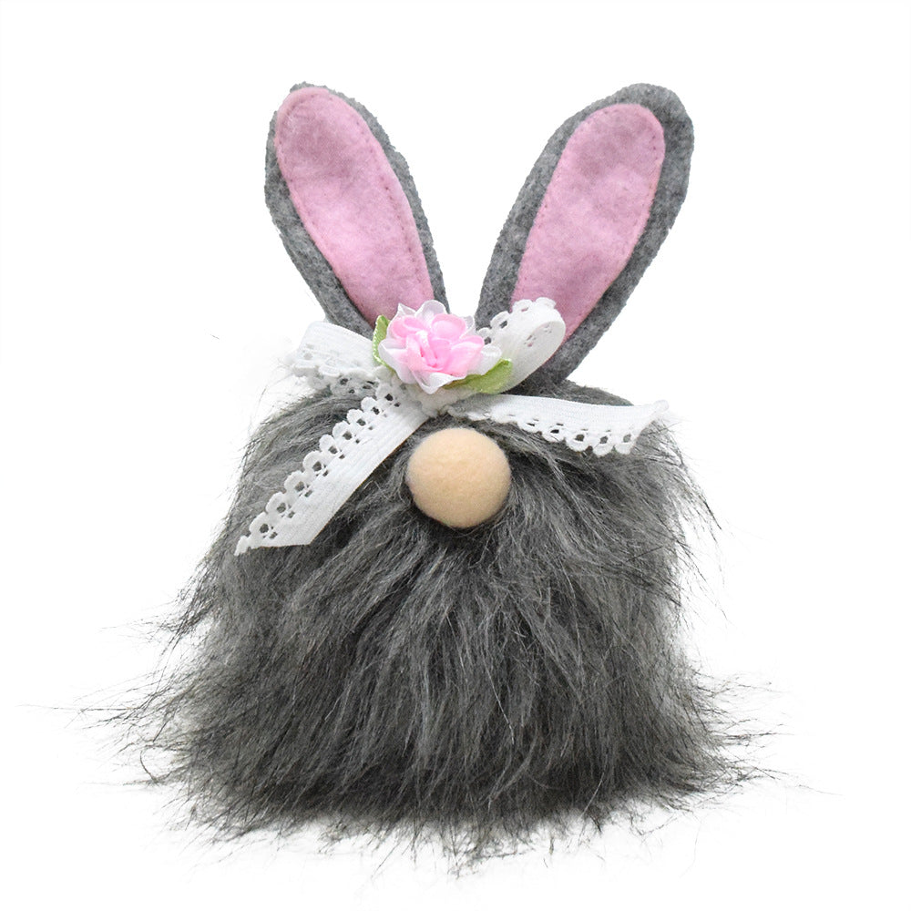 Easter Rabbit Rudolph Black Plush Cute Rabbit Ears Faceless Doll