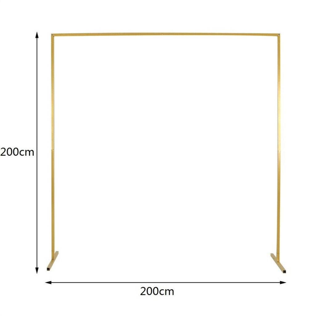 NEW Wedding Stand Flower Rack Arch Iron Party Door Garden Metal Prop Decor 2X2M -Gold UK