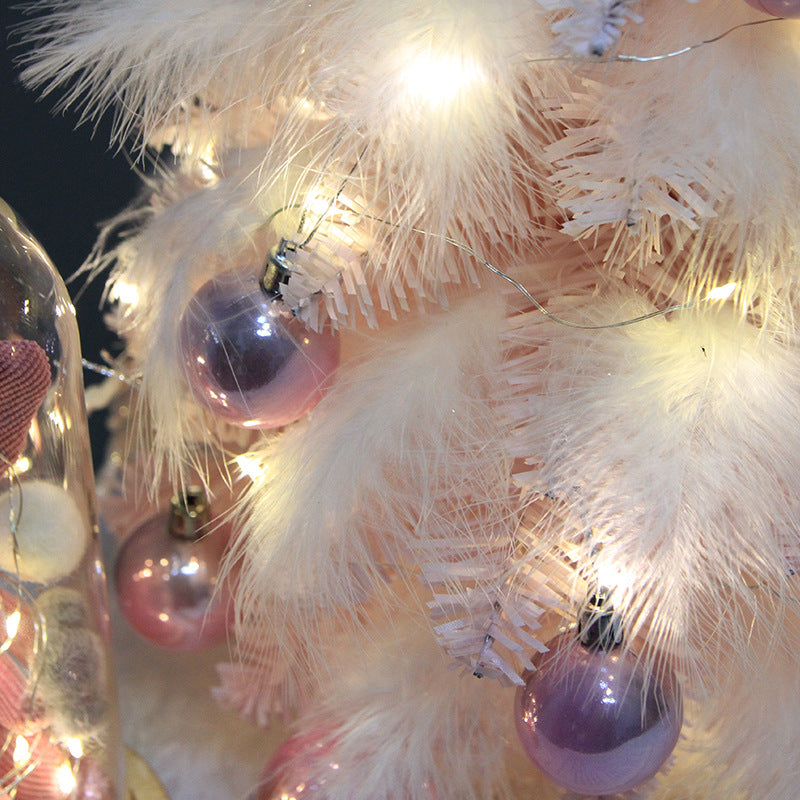 Christmas Ornament Desktop Small Tree Christmas Tree Feather Decoration Tree