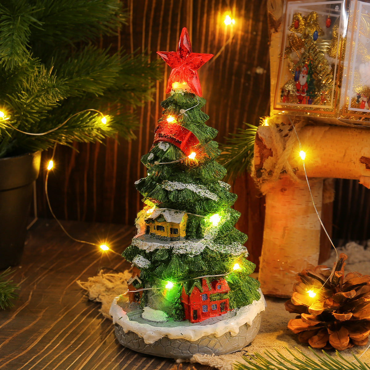 Christmas Glowing Christmas Tree Music Box Room Ornament