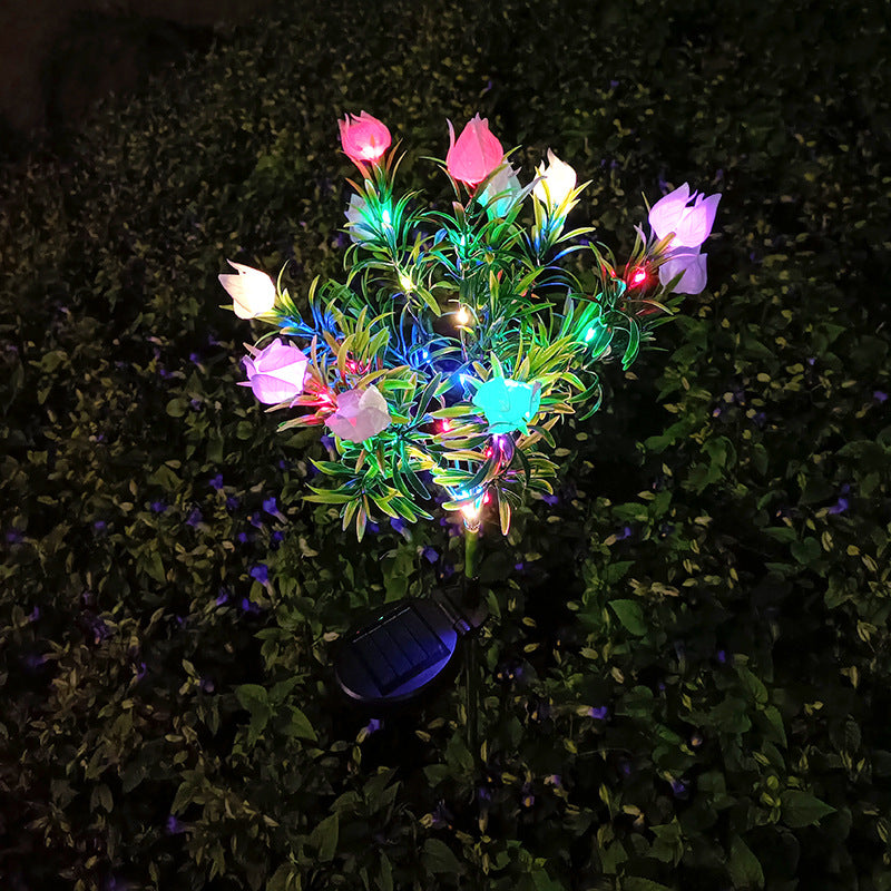 Solar Gardenia Simulation Festive Lantern LED Garden Decoration