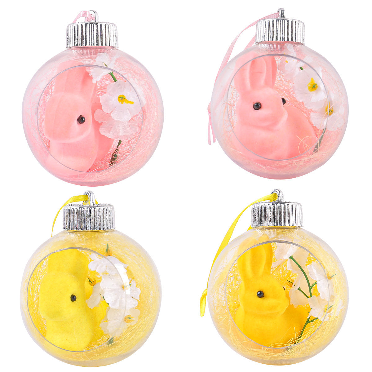 Easter Acrylic Ball Decorative Ornaments Transparent Bunny Hanging