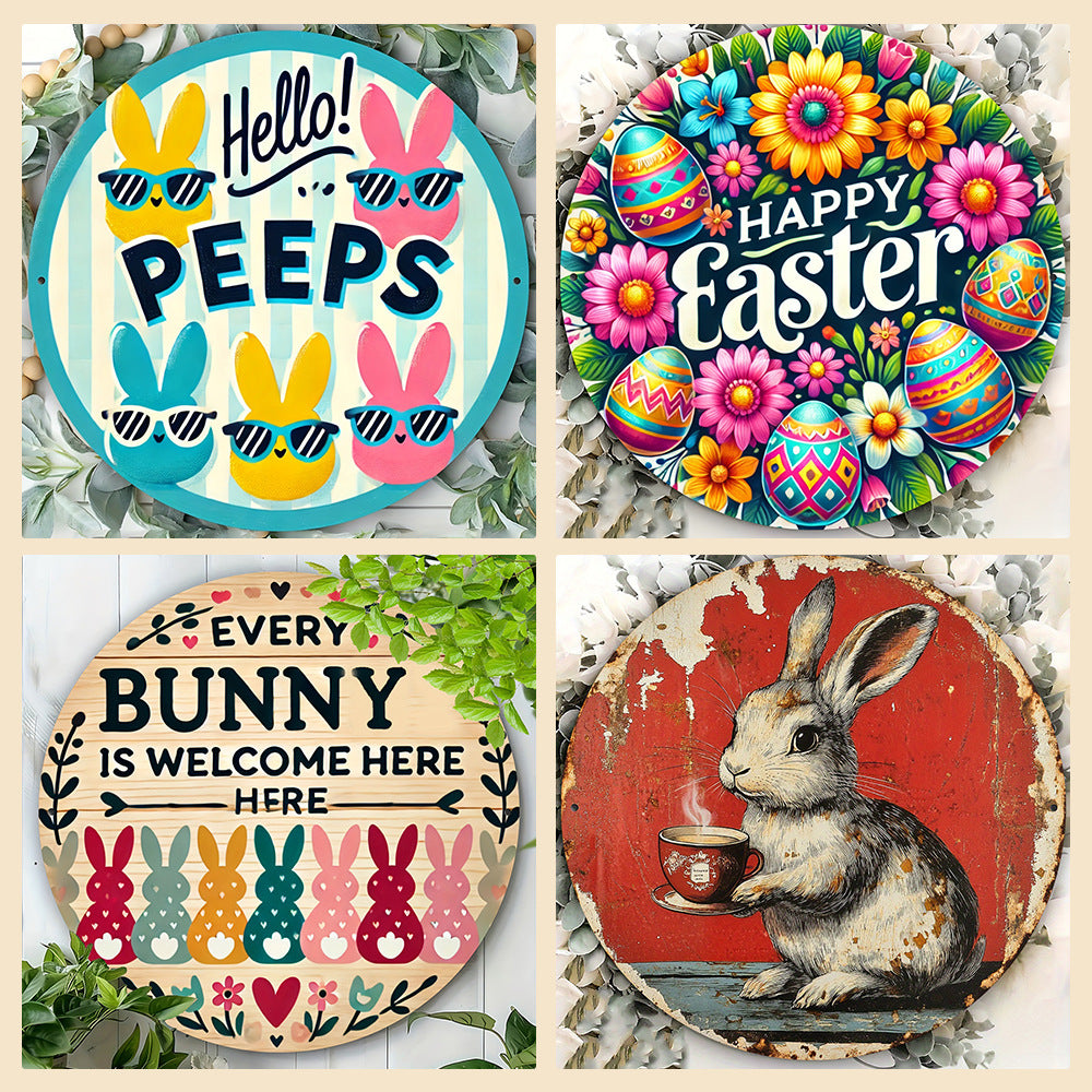 Easter Theme Party Decoration Rabbit Wooden Hang Tag