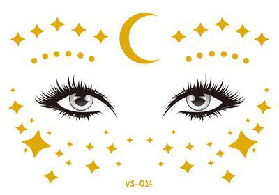 Hot Sale In Europe And America Electronic Music Festival Face Pasters Waterproof Bronzing Face Tattoo Sticker Masquerade Party Freckles Sticker