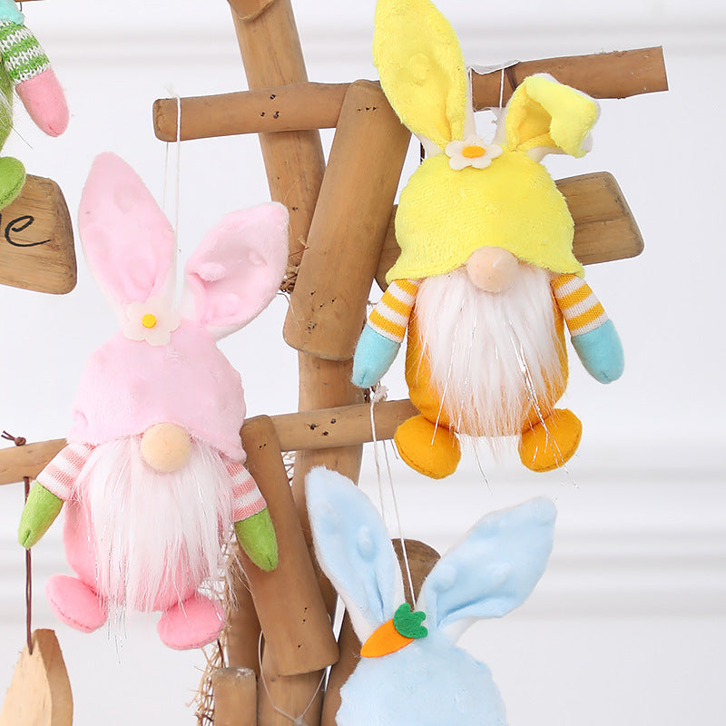 Easter Bunny Gnome Doll Ornament Pendant