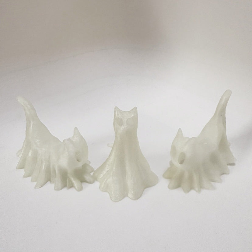 Halloween Ghost Cat Trio Halloween Desktop Decoration Ghost Dog Luminous Decoration