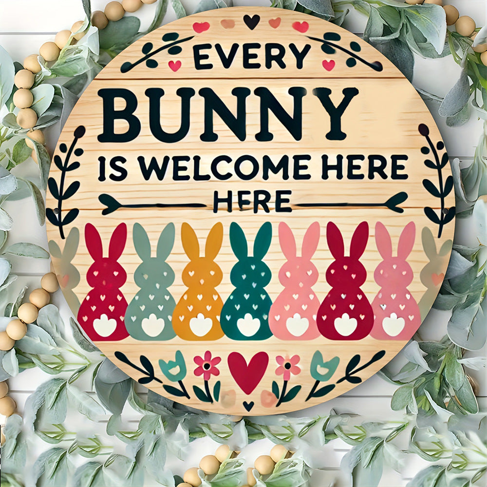 Easter Theme Party Decoration Rabbit Wooden Hang Tag