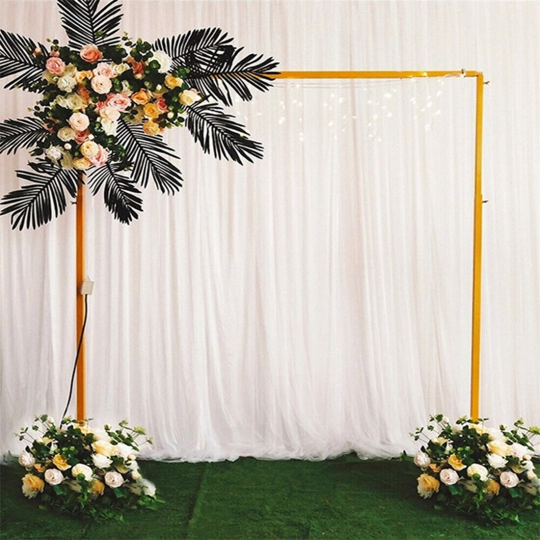 NEW Wedding Stand Flower Rack Arch Iron Party Door Garden Metal Prop Decor 2X2M -Gold UK