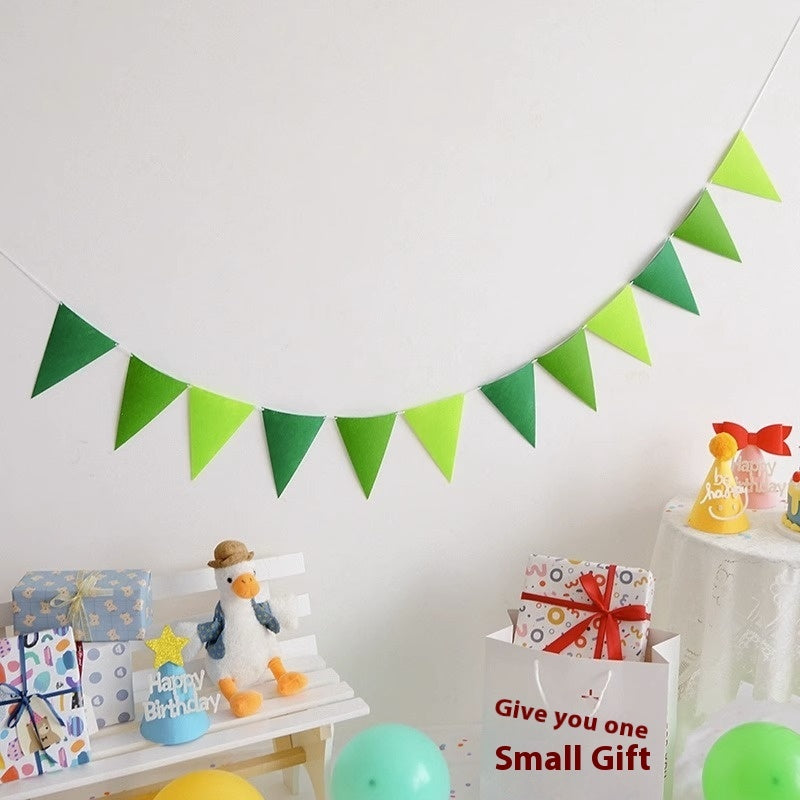 Felt Triangle Hanging Flag Baby Birthday Party Layout
