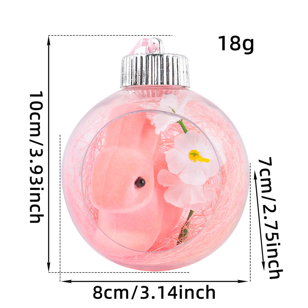 Easter Acrylic Ball Decorative Ornaments Transparent Bunny Hanging