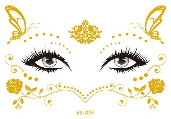 Hot Sale In Europe And America Electronic Music Festival Face Pasters Waterproof Bronzing Face Tattoo Sticker Masquerade Party Freckles Sticker