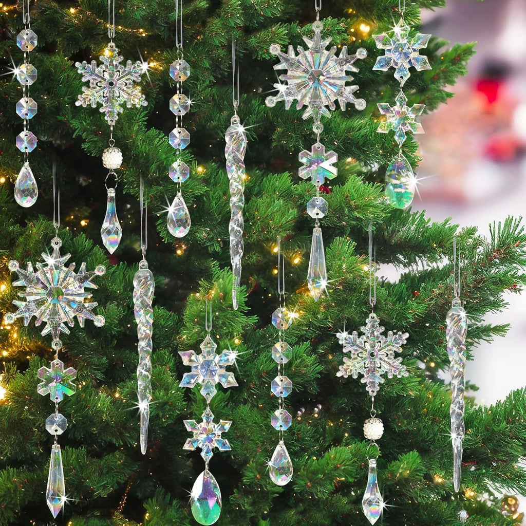 18-piece Christmas Tree Decorative Crystal Pendant