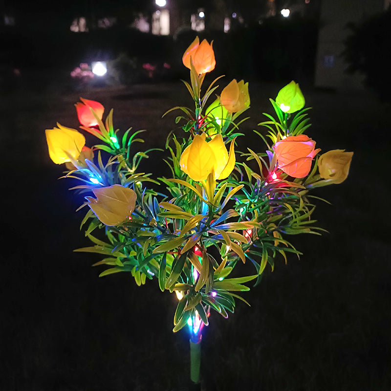 Solar Gardenia Simulation Festive Lantern LED Garden Decoration