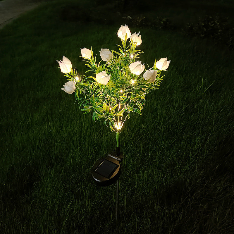 Solar Gardenia Simulation Festive Lantern LED Garden Decoration