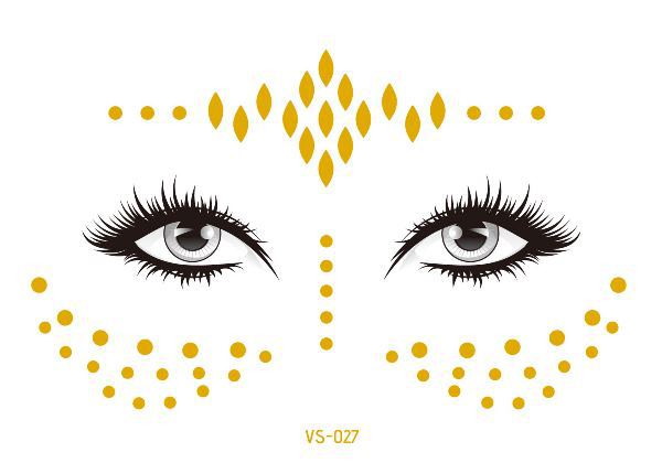 Hot Sale In Europe And America Electronic Music Festival Face Pasters Waterproof Bronzing Face Tattoo Sticker Masquerade Party Freckles Sticker