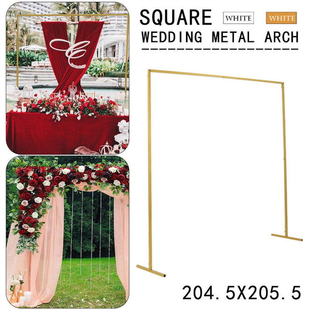 NEW Wedding Stand Flower Rack Arch Iron Party Door Garden Metal Prop Decor 2X2M -Gold UK