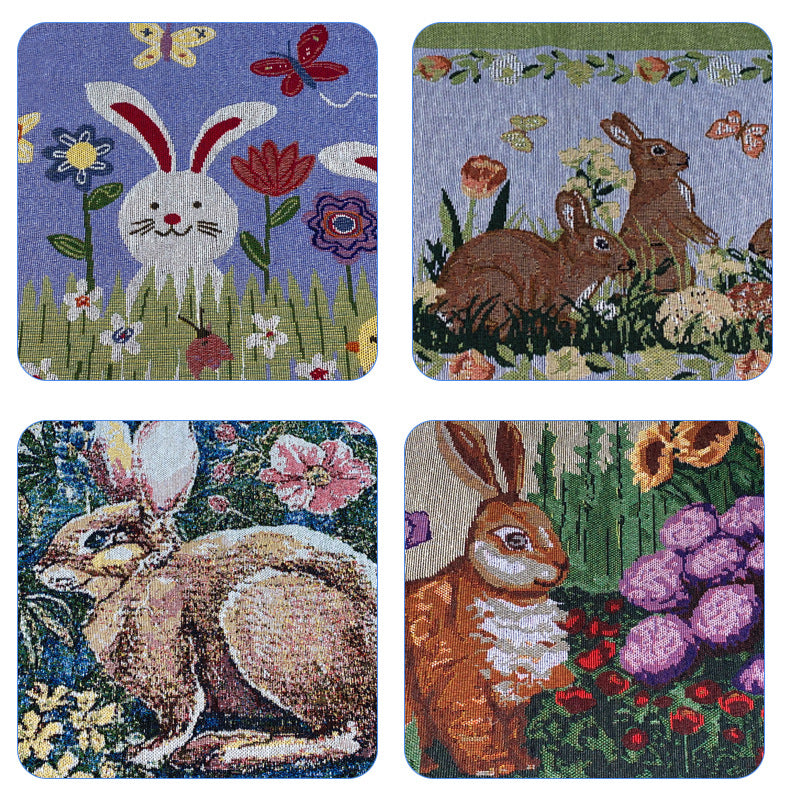 Easter Rabbit Egg Table Runner American-style Village Style Tablecloth