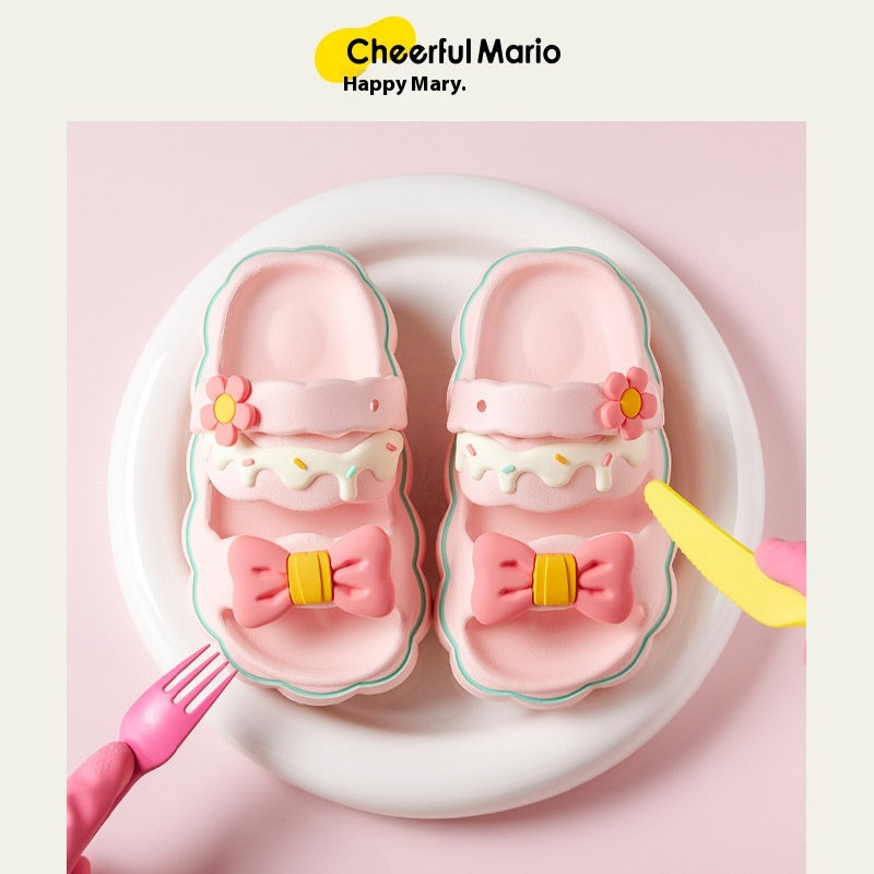 Cheerful Mario Children's Women's Summer Children Non-slip Parent-child Princess Sandals