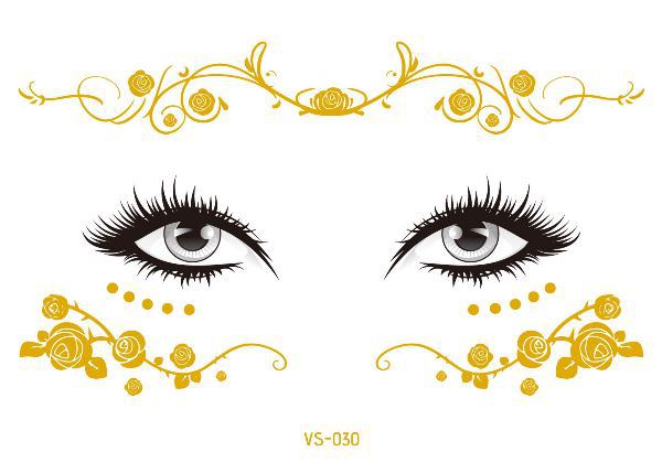 Hot Sale In Europe And America Electronic Music Festival Face Pasters Waterproof Bronzing Face Tattoo Sticker Masquerade Party Freckles Sticker