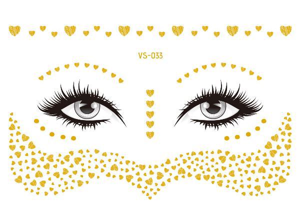 Hot Sale In Europe And America Electronic Music Festival Face Pasters Waterproof Bronzing Face Tattoo Sticker Masquerade Party Freckles Sticker