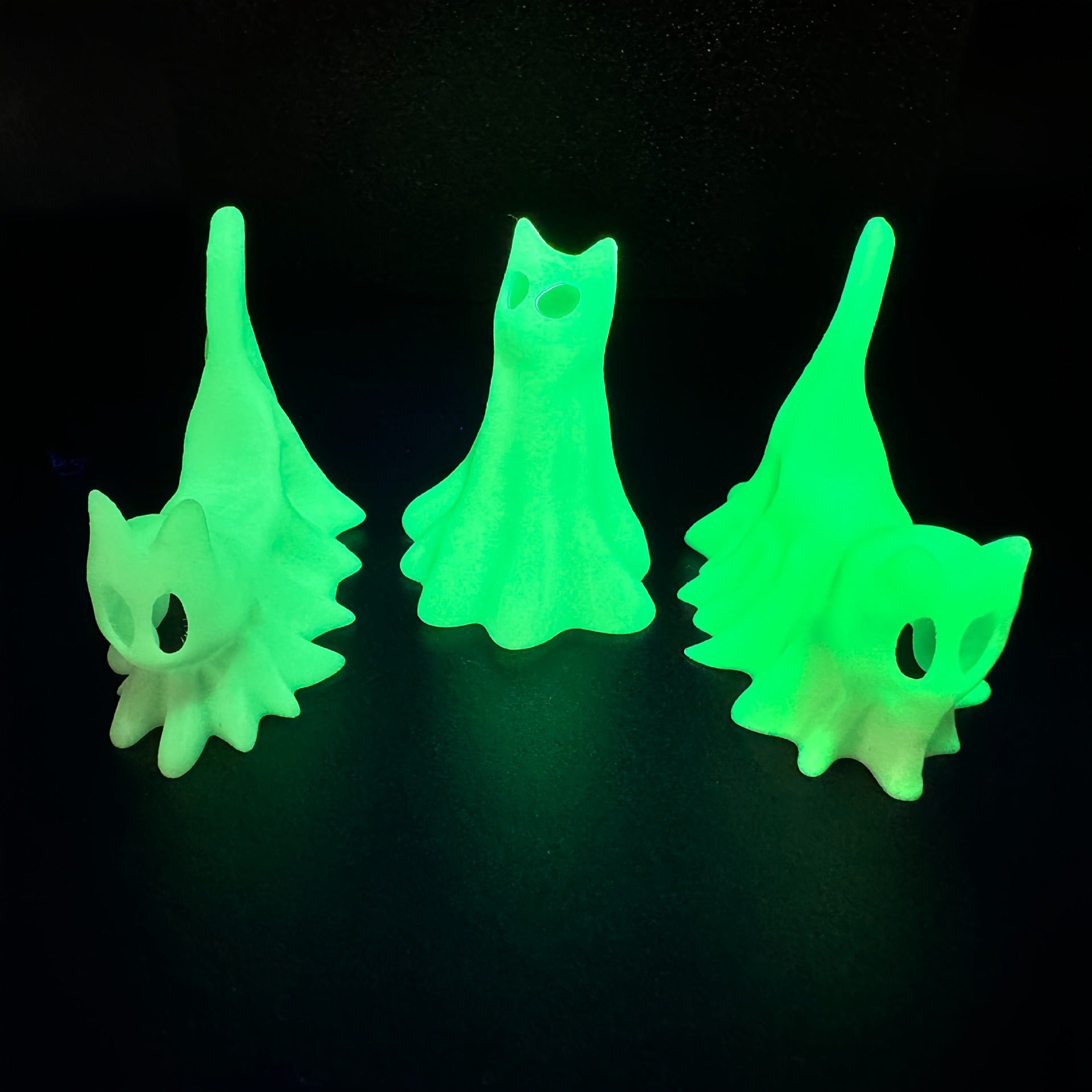 Halloween Ghost Cat Trio Halloween Desktop Decoration Ghost Dog Luminous Decoration