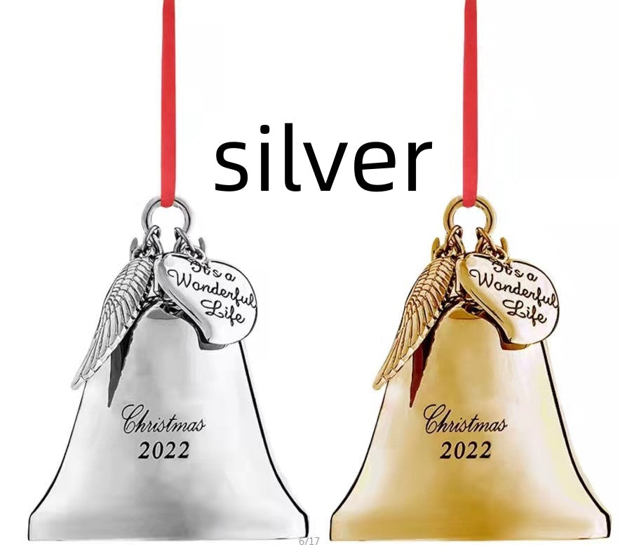 Wings Christmas Campanula Bells Souvenir Metal Pendant