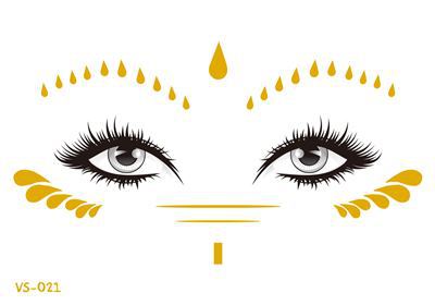 Hot Sale In Europe And America Electronic Music Festival Face Pasters Waterproof Bronzing Face Tattoo Sticker Masquerade Party Freckles Sticker