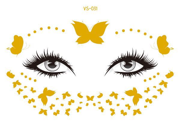 Hot Sale In Europe And America Electronic Music Festival Face Pasters Waterproof Bronzing Face Tattoo Sticker Masquerade Party Freckles Sticker