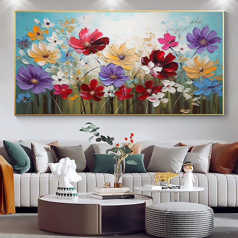 Handmade Oil Painting Canvas Wall Art Decoration Colorful Beautiful Gosang Flowers For Home Decor Rolled Frameless Unstretched Painting