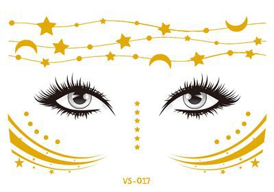 Hot Sale In Europe And America Electronic Music Festival Face Pasters Waterproof Bronzing Face Tattoo Sticker Masquerade Party Freckles Sticker