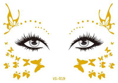 Hot Sale In Europe And America Electronic Music Festival Face Pasters Waterproof Bronzing Face Tattoo Sticker Masquerade Party Freckles Sticker