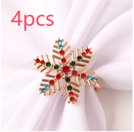 Christmas Tree Napkin Ring Snowflake Napkin Button