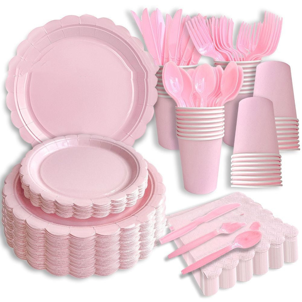 Party Tableware With Lace Accents Birthday Party Disposable Dinnerware Set