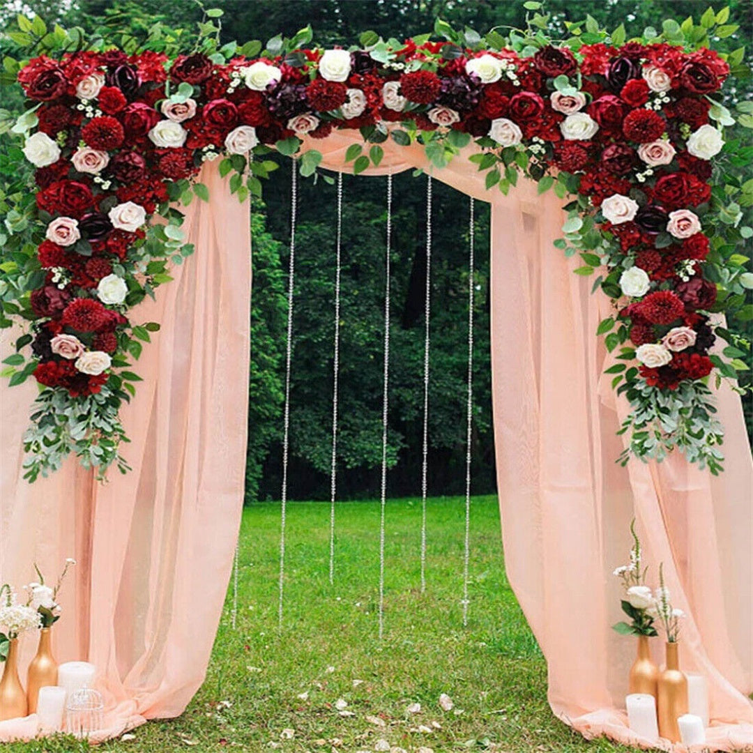 NEW Wedding Stand Flower Rack Arch Iron Party Door Garden Metal Prop Decor 2X2M -Gold UK