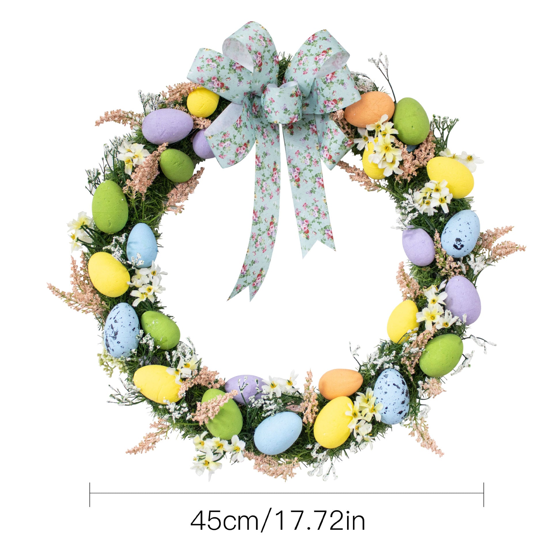 Easter Carrot Wreath Rustic Bow Cloth Wreath Garland With Green Leaves For Front Door Decoration