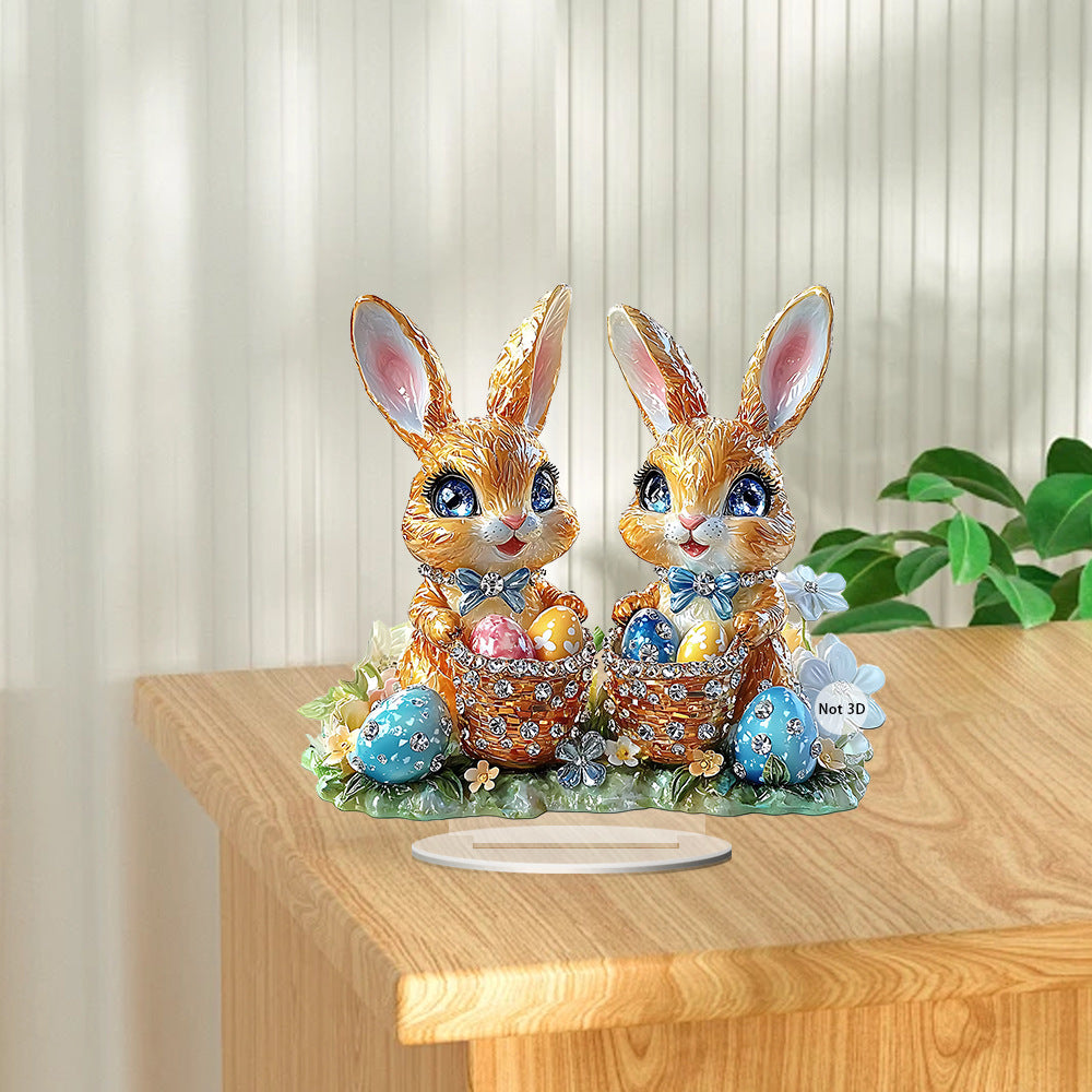 Cute Rabbit Easter Egg Acrylic Holiday-Themed Decorations