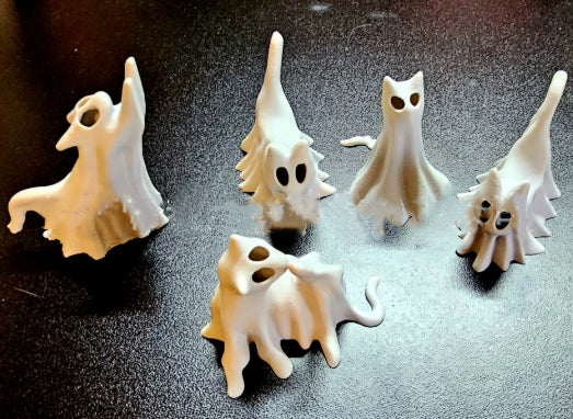 Halloween Ghost Cat Trio Halloween Desktop Decoration Ghost Dog Luminous Decoration