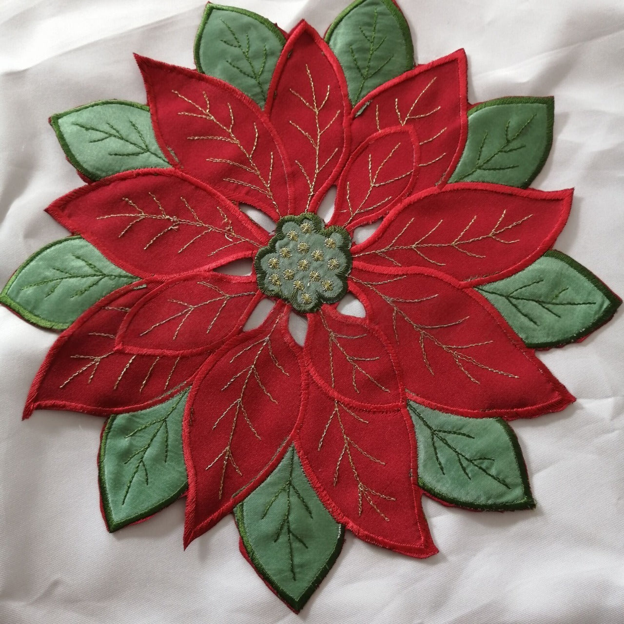 Christmas Embroidered Tablecloth Round Cover Towel
